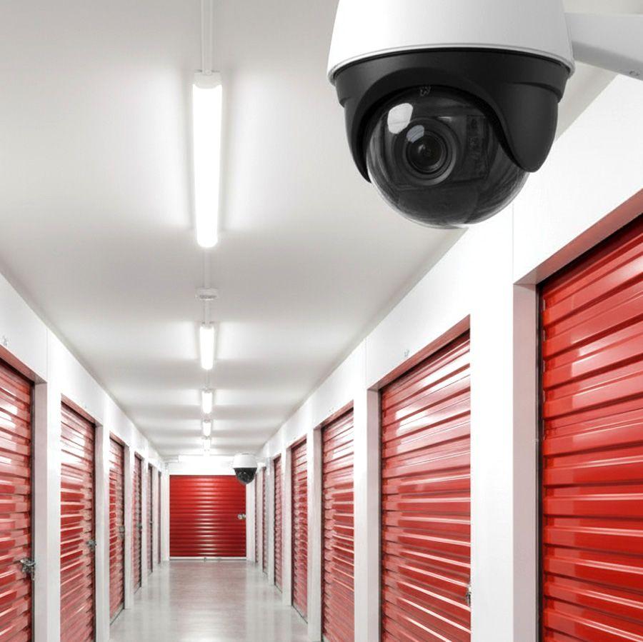 Security camera in secure storage facility